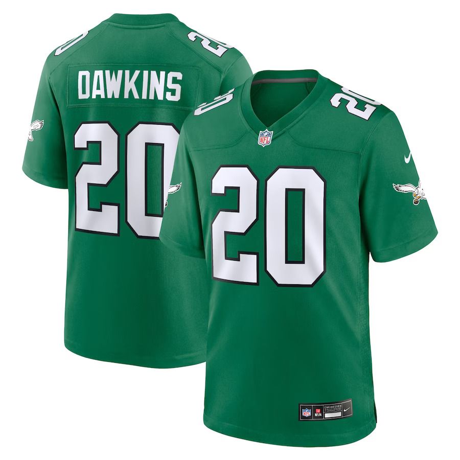 Men Philadelphia Eagles #20 Brian Dawkins Nike Kelly Green Alternate Retired Player Game NFL Jersey